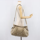 Miu Miu Matelasse Hand Bag Vitellolux 2way Beige Gold Auth 207079M-30
