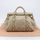 Miu Miu Matelasse Hand Bag Vitellolux 2way Beige Gold Auth 207079M-31
