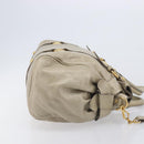Miu Miu Matelasse Hand Bag Vitellolux 2way Beige Gold Auth 207079M-4
