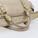Miu Miu Matelasse Hand Bag Vitellolux 2way Beige Gold Auth 207079M-7