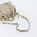 Miu Miu Matelasse Hand Bag Vitellolux 2way Beige Gold Auth 207079M-9
