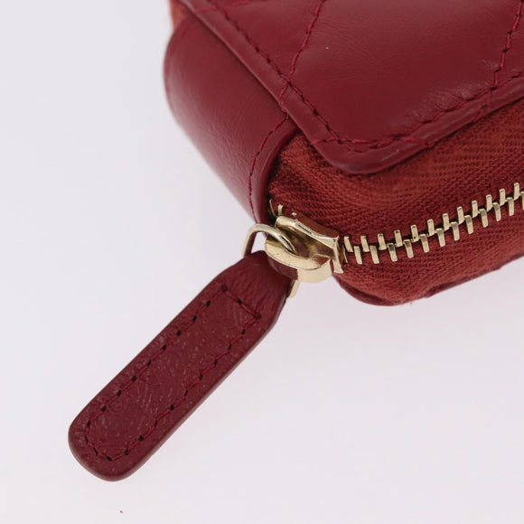 CHANEL 2.55 Matelasse Chain Neck Pouch Lamb Skin Red Gold CC Auth 207080M