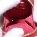 CHANEL 2.55 Matelasse Chain Neck Pouch Lamb Skin Red Gold CC Auth 207080M-18