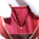 CHANEL 2.55 Matelasse Chain Neck Pouch Lamb Skin Red Gold CC Auth 207080M-20