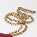 CHANEL 2.55 Matelasse Chain Neck Pouch Lamb Skin Red Gold CC Auth 207080M-8