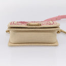 CHANEL Boy Chanel Chain Shoulder Bag Raffia Beige Gold CC Auth 207083SM-5