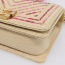 CHANEL Boy Chanel Chain Shoulder Bag Raffia Beige Gold CC Auth 207083SM-9