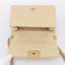 CHANEL Boy Chanel Chain Shoulder Bag Raffia Beige Gold CC Auth 207083SM-19