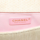 CHANEL Boy Chanel Chain Shoulder Bag Raffia Beige Gold CC Auth 207083SM-21