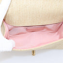 CHANEL Boy Chanel Chain Shoulder Bag Raffia Beige Gold CC Auth 207083SM-11