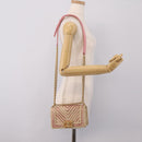 CHANEL Boy Chanel Chain Shoulder Bag Raffia Beige Gold CC Auth 207083SM-25