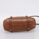 Miu Miu Matelasse Hand Bag Vitellolux 2way Brown Gold Auth 207085V-11