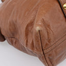Miu Miu Matelasse Hand Bag Vitellolux 2way Brown Gold Auth 207085V-13