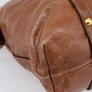 Miu Miu Matelasse Hand Bag Vitellolux 2way Brown Gold Auth 207085V-18