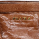 Miu Miu Matelasse Hand Bag Vitellolux 2way Brown Gold Auth 207085V-16