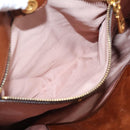 Miu Miu Matelasse Hand Bag Vitellolux 2way Brown Gold Auth 207085V-25