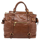 Miu Miu Matelasse Hand Bag Vitellolux 2way Brown Gold Auth 207085V-2