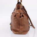Miu Miu Matelasse Hand Bag Vitellolux 2way Brown Gold Auth 207085V-3