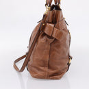 Miu Miu Matelasse Hand Bag Vitellolux 2way Brown Gold Auth 207085V-4