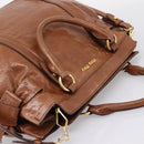 Miu Miu Matelasse Hand Bag Vitellolux 2way Brown Gold Auth 207085V-6