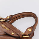 Miu Miu Matelasse Hand Bag Vitellolux 2way Brown Gold Auth 207085V-14