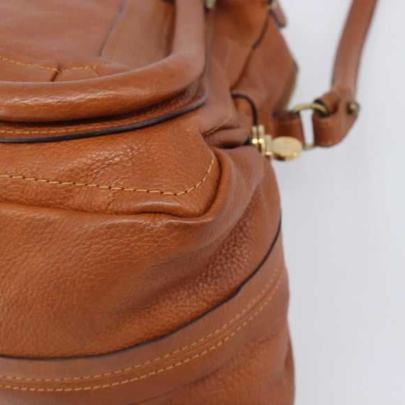 Chloe Paraty Hand Bag Leather 2way Beige Gold Auth 207086A
