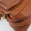 Chloe Paraty Hand Bag Leather 2way Beige Gold Auth 207086A-13