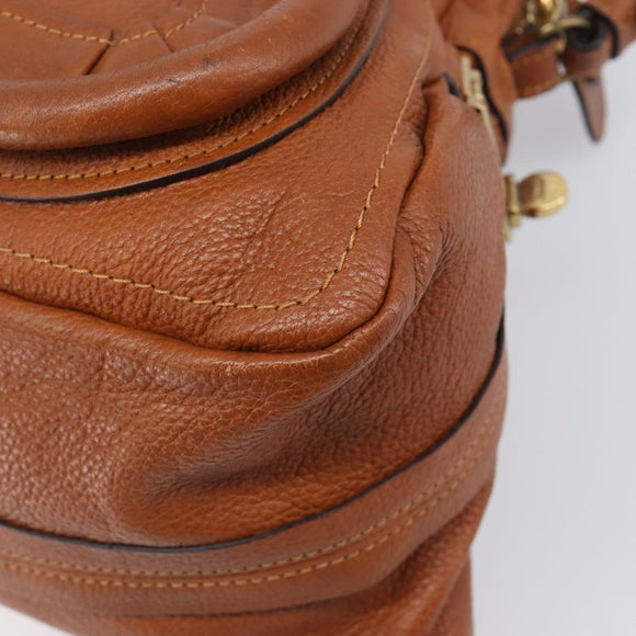 Chloe Paraty Hand Bag Leather 2way Beige Gold Auth 207086A