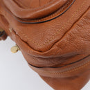 Chloe Paraty Hand Bag Leather 2way Beige Gold Auth 207086A-15