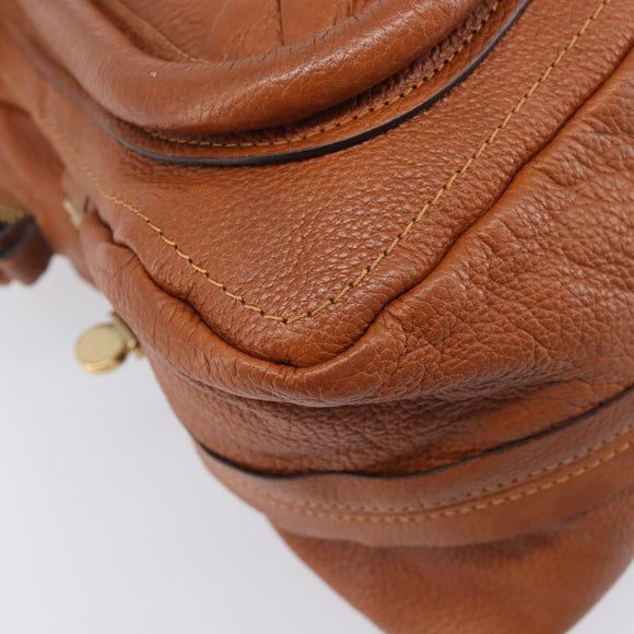 Chloe Paraty Hand Bag Leather 2way Beige Gold Auth 207086A