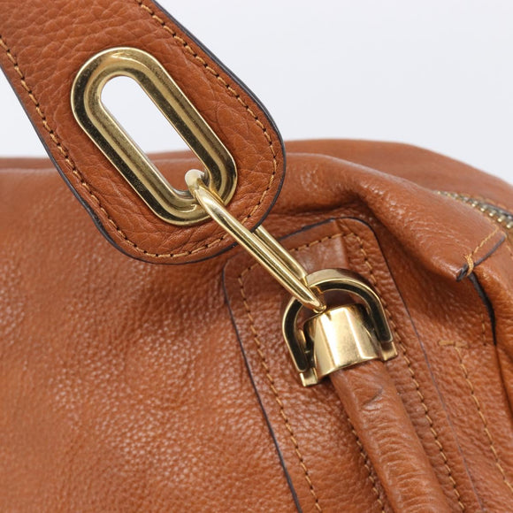 Chloe Paraty Hand Bag Leather 2way Beige Gold Auth 207086A