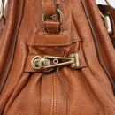 Chloe Paraty Hand Bag Leather 2way Beige Gold Auth 207086A-18