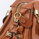 Chloe Paraty Hand Bag Leather 2way Beige Gold Auth 207086A-19