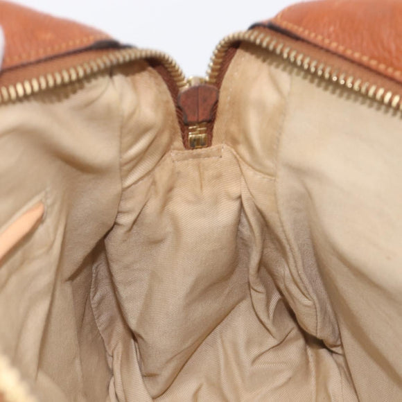 Chloe Paraty Hand Bag Leather 2way Beige Gold Auth 207086A