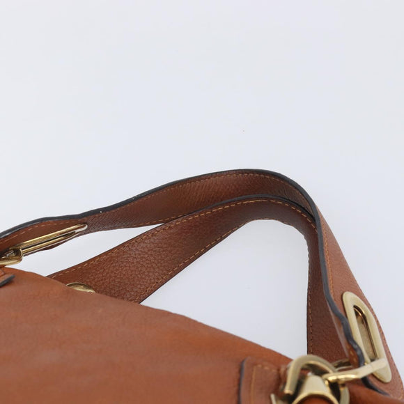 Chloe Paraty Hand Bag Leather 2way Beige Gold Auth 207086A