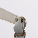 Christian Dior Trotter Canvas Romantic Chain Bag PVC White Silver Auth 207087A-10