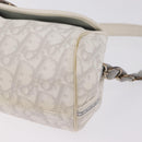 Christian Dior Trotter Canvas Romantic Chain Bag PVC White Silver Auth 207087A-18