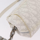Christian Dior Trotter Canvas Romantic Chain Bag PVC White Silver Auth 207087A-19