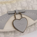 Christian Dior Trotter Canvas Romantic Chain Bag PVC White Silver Auth 207087A-21