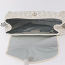 Christian Dior Trotter Canvas Romantic Chain Bag PVC White Silver Auth 207087A-23