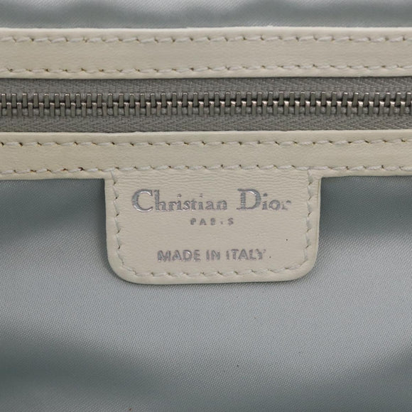 Christian Dior Trotter Canvas Romantic Chain Bag PVC White Silver Auth 207087A