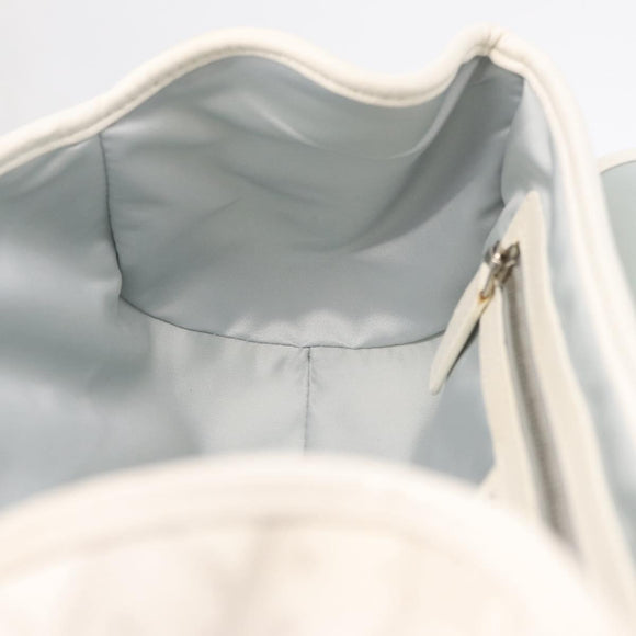 Christian Dior Trotter Canvas Romantic Chain Bag PVC White Silver Auth 207087A