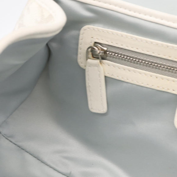 Christian Dior Trotter Canvas Romantic Chain Bag PVC White Silver Auth 207087A