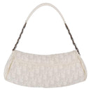 Christian Dior Trotter Canvas Romantic Chain Bag PVC White Silver Auth 207087A-2