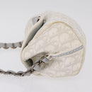Christian Dior Trotter Canvas Romantic Chain Bag PVC White Silver Auth 207087A-5