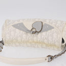 Christian Dior Trotter Canvas Romantic Chain Bag PVC White Silver Auth 207087A-7