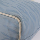 FENDI Tote Bag Canvas Light Blue Silver Auth 207089-15