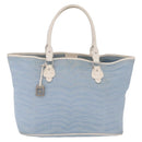 FENDI Tote Bag Canvas Light Blue Silver Auth 207089-2