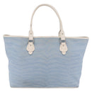 FENDI Tote Bag Canvas Light Blue Silver Auth 207089-3
