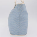 FENDI Tote Bag Canvas Light Blue Silver Auth 207089-4